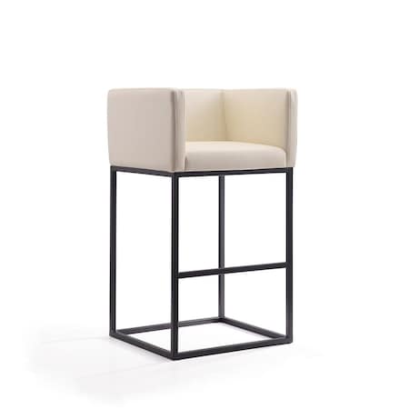 Celebracion Embassy Cream & Black Metal Barstool 38 x 21 x 20.5 in. CE1832606